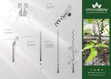 Load image into Gallery viewer, SpringGrow Plant Support System - for all Climbing Plants Including Tomatoes, Peppers, Beans, Hops, Hoya Plants, Zucchini - Expands to 3.3 metres, UV and Water Resistant, Adjustable Clip
