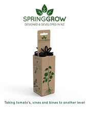 Load image into Gallery viewer, SpringGrow Plant Support System - for all Climbing Plants Including Tomatoes, Peppers, Beans, Hops, Hoya Plants, Zucchini - Expands to 3.3 metres, UV and Water Resistant, Adjustable Clip
